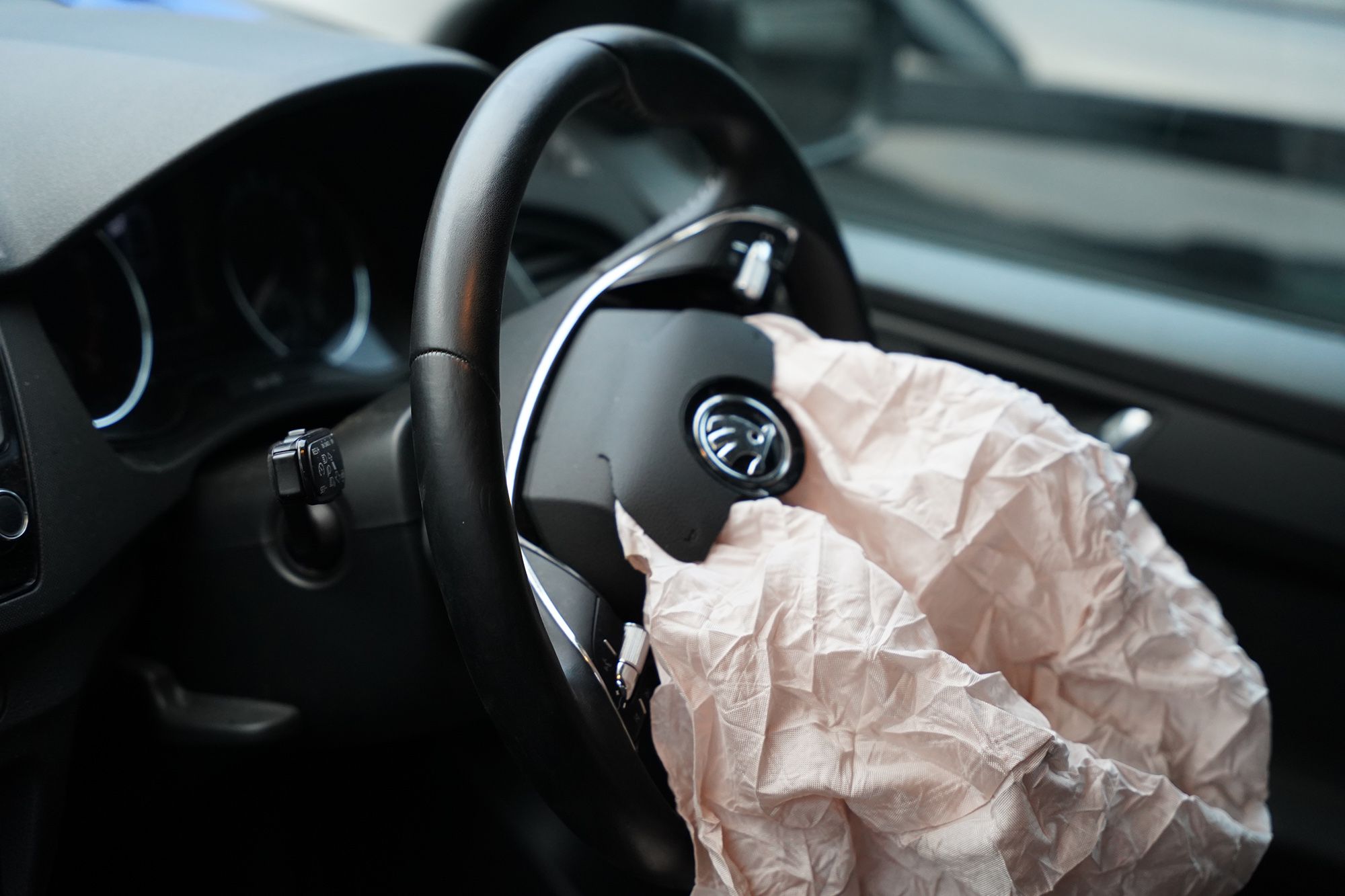 Skoda airbag after a car accident